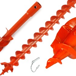 Punta per Mototrivella Trapano con Doppia Spirale Elica da Giardino | Diametro 6-30 cm | Lunghezza 80 cm | Spessore Lame 2 mm | Diametro Albero di Montaggio 20 mm